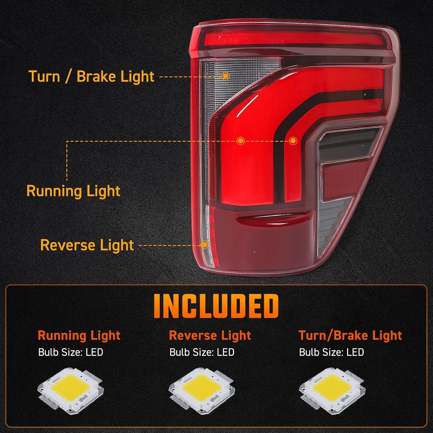 Right Tail Light for Ford F150 2024 2025 Rear Brake Lamp W/O Onboard Scales | MIEF ROD Passenger Side Taillight W/Blind Spot (W/O Module) Replacement for RL3Z13404C